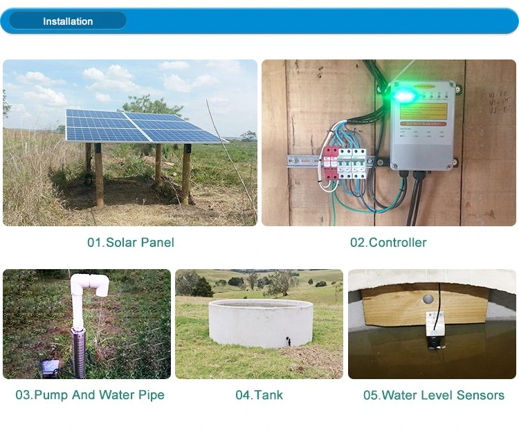 24V to 540VDC 0.2HP to 40HP Submersible Borehole Solar Powered Water Pump System in Thailand, Philippines